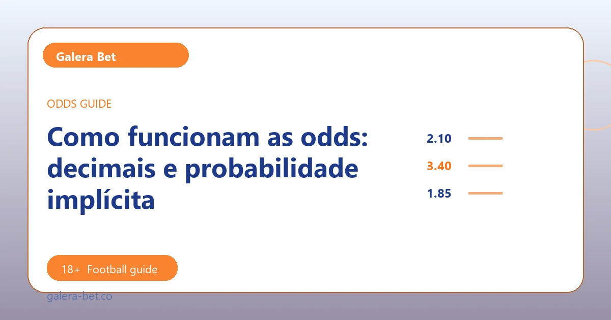 Como funcionam as odds: decimais e probabilidade implícita - Galera Bet football guide